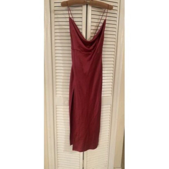 LIONESS Pink Maxi XS Spaghetti Straps Y2K Slip Dress Slit Party Event Feminine - Picture 1 of 8